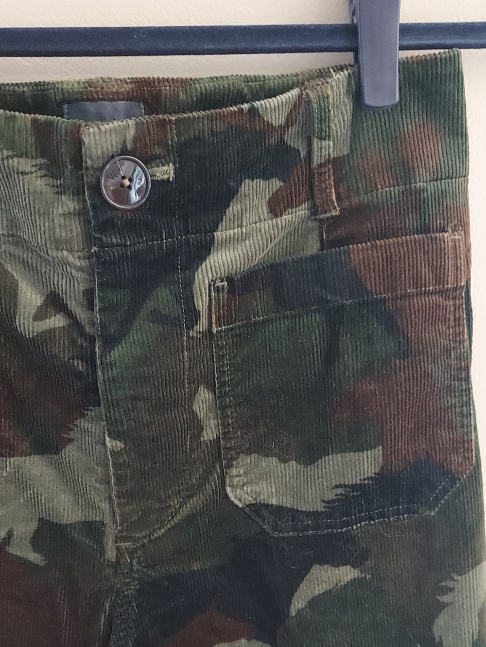 ANTHROPOLOGIE MAEVE The Colette Camo Wide Leg Cropped Corduroy Pants 29 - Picture 3 of 13